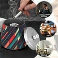 thumbnail image 4 of Yayeee Ashtray with Lid for Cigarette Smokeless Stainless Steel Home Ash Holder, Orange Abstract Lines, 4 of 7