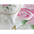 thumbnail image 4 of Ambesonne Shabby Flora Quilted Bedspread Set 3 Pcs, Vintage Clock Roses, Queen Size, Dark Khaki Pale Pink, 4 of 5
