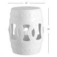 thumbnail image 5 of JONATHAN Y Lucky Coins 16" Chinese Ceramic Drum Garden Stool, White, 5 of 6