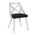 thumbnail image 2 of LumiSource Charlotte Farmhouse Dining Chairs (Set of 2) - White Wood & Charcoal Fabric, 21.75"W, Indoor Use, X-Back Design, Cushioned Seats, Stylish Farmhouse Style, 2 of 6