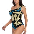 thumbnail image 5 of Daiia Adventure Awaits Women's One Piece Swimsuits Personalized One Shoulder Swimwear Asymmetric Ruffle Bathing Suits-XX-Large, 5 of 8