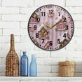 thumbnail image 3 of Yayeee Wall Clock Battery Operated 11.9" Silent Quartz Non-Ticking for Living Room Decor, Pink Gingerbread Houses, 3 of 8
