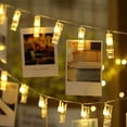 thumbnail image 1 of 3M 20 luces LED de cadena de fotos con batería para colgar en la pared de fotos con 20 clips de fotos decoración interior para colgar fotos, blanco cálido oso de fresa Electrónica, 1 of 5