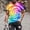 c03Blue, variant on (M-5XL) Plus Size Tie-Dye Shirts for Men, Short Sleeve Round Neck Pullover Shirt, Rainbow Printing T-Shirts Tee Blue M