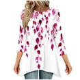 thumbnail image 2 of Rciityk 3/4 Length Sleeve Womens Tops Casual Round Neck Shirts Dressy Casual Tunic Tops Fashion Floral Printed Ladies Blouses, 2 of 7