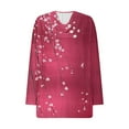 thumbnail image 3 of Hvot&aat Spring Fall Tops for Women Cowl Neck Long-sleeve Printed Blouses Regular Fit Pullover, 3 of 4