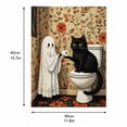 thumbnail image 2 of Ghost Diamond Art Painting Kit, Toilet Cat Ghost 5D Diamond Painting Dots Art Kit for Adults Beginner, DIY Full Round Gem Crystal Art Paint by Diamond, 11.8" x 15.7" Home Wall Decor, 2 of 8