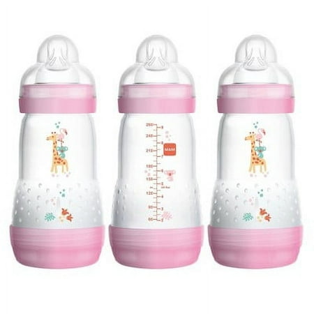 UPC: 0845296056535 | MAM Easy Active Anti Colic Matte Bottle 9oz Girl 3 Pack