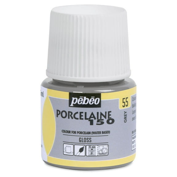 Pebeo Porcelaine 150 Paint - Grey, Opaque, 45 ml bottle