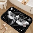 thumbnail image 3 of 1pc Skull Moth with Astrological Absorbent Non-Slip Bathroom Thickened Flannel Rug Decor,Soft,Quick Drying,Suitable For Indoor/outdoor Use,Bathrooms,Bedrooms,Kitchens,Terrace,Laundry Rooms,16"x24", 3 of 9