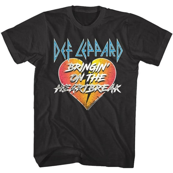 Def Leppard Bringin on The Heartbreak Men's T Shirt (Black, AdultS)