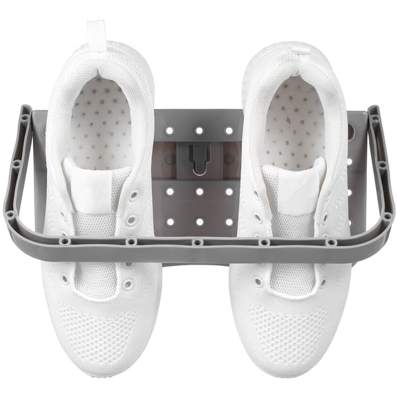 Beaupretty Suction Cup Shoe Rack Grey PP Space-Saving Wall Organizer for Home Use