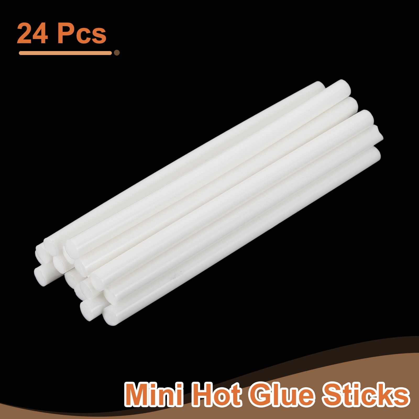 24 Pack Mini Hot Glue Sticks, 0.43" Dia x 7.87" Long EVA Glue Gun Sticks, White for DIY Projects