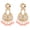 Peach, variant on Crystal Austrian Stone Boho Round Dangle Wedding Earring for Women, Pink