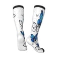 thumbnail image 4 of Bingfone Compression Socks For Women And Men Long Socks For Running Athletic Cycling Nurse-Blue Flying Butterflies, 4 of 9