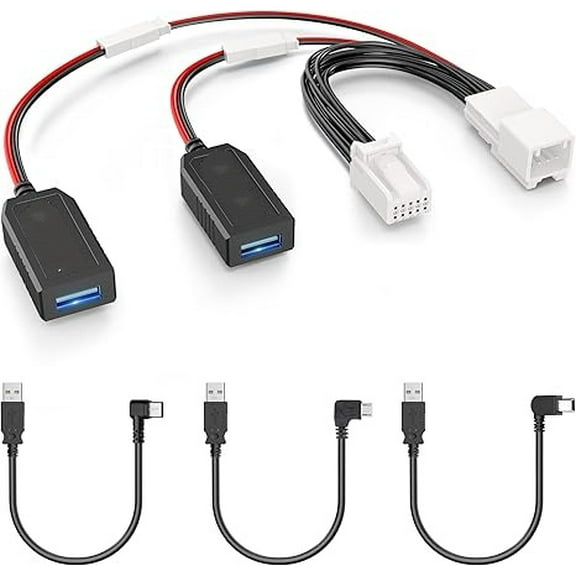 Pixelman GPS DashCam Power Adapter, (10Pin Type E Connector) Mirror Camera Radar Charger Station GPS Dash Cam Charger Cable for Select Mazda, CX-5, CX-9 and More with Auto-dimming Rearview Mirror