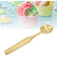 thumbnail image 6 of ABPETE Ice Cream Scoop, Metal Ice Cream Scooper, Stainless Steel Ice Cream Scoop, Nonstick Anti Freeze One Piece Scooper Spoon, Long Handle Ice Cream Ball Spoon for Ice Cream(Gold), 6 of 9