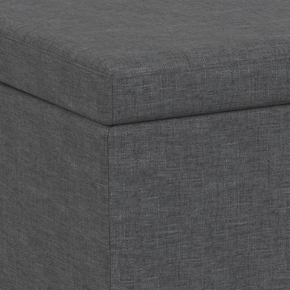 Homestock Rustic Romance Wide Rectangle Storage Ottoman Bench