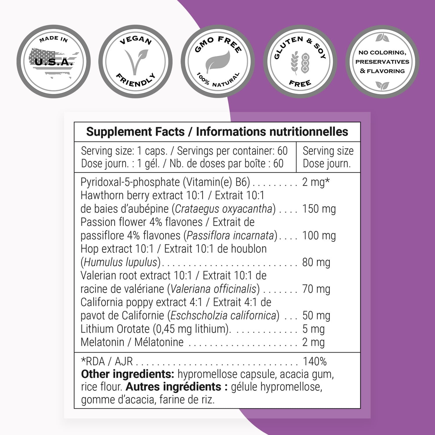 SuperSmart - Advanced Sleep Formula - with Melatonin, Valerian Root - Sleep Aid Supplement | Non-GMO & Gluten Free - 60 Vegetarian Capsules