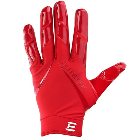 Kids EliteTek RG-14 Super Tight Fitting Football Gloves (FIRE RED YXS)