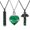 Green Stone, variant on Personlized 3 Pcs Urn Necklace for Ashes Bulk Cremation Birthstone Cross Heart Cubic Jewelry Stainless Steel Memorial Locket for Men Women
