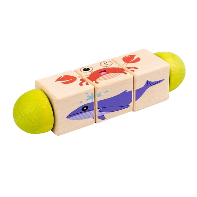HUASHENG Wooden Rotating Animal Sorting Educational Toys For Toddlers Kids