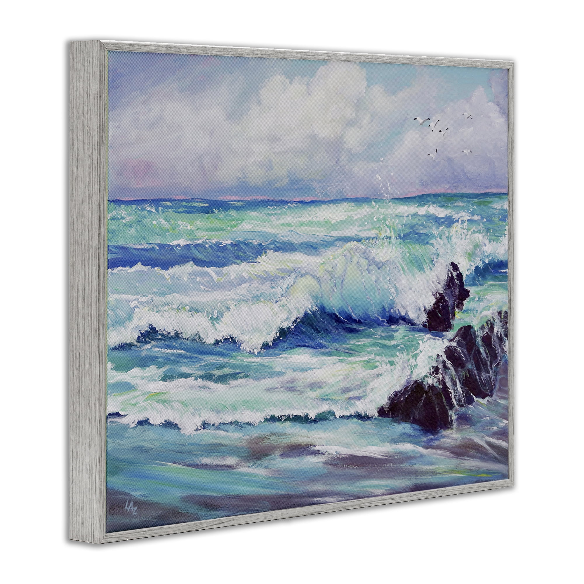 Stupell Industries Down By The Sea Gray Framed Giclee Art, design by Lee Ann Zirbes