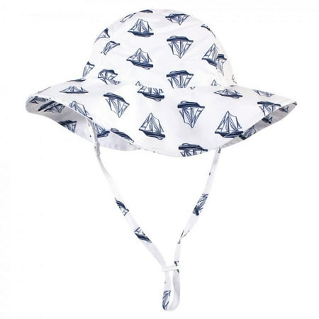 UPC: 0660168574500 | Hudson Baby Infant and Toddler Boy Sun Protection Hat Blue Sailboat 2T-4T