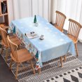 thumbnail image 2 of Nanqianyi Christmas Snowflake Tablecloth 60x120 Inches Rectangular, Winter Village Blue Water Resistant Table Cloth, Xmas Party Decorations for Kitchen, 2 of 11