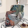thumbnail image 2 of 1 Pice 160x130cm Couverture Plaid Tigre Et Femme Tricote Dcore Avec Des Franges Bohme Simple Doux Confortable Protger Contre Le Froid Pour Canap S, 2 of 5