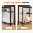 thumbnail image 5 of Casabay L Shaped Desk for Small Spaces, 47 Inch Corner Computer Desk with Shelves, Desk Hutch with Side Bag Adjustable Feet for Home Office, Study Room, Black, 5 of 7