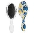 thumbnail image 2 of Lemon Hair Brush, Vintage Yellow Lemon Pattern Paddle Brush, Bright Summer Floral Fruit Design, Cute Retro Style, Durable Soft Bristle Brush, 2 of 7