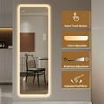 thumbnail image 3 of LED Lighted Wall Mounted Mirror, 65"*21" Full-Length Mirror with Lights, Door Hanging Vanity Mirror, Big Size Rounded Corners, Bedroom,Living Room, Dressing Room, 3 of 8