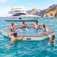 thumbnail image 7 of Bezliving 8FT Octagon Inflatable Floating Dock with Woven Fabric Deck, Large Floating Island for Lake Pool Ocean, Heavy Duty Sunchill Float Ring with Quick Inflate Pump, Supports 2 to 8 Adults, Grey, 7 of 7
