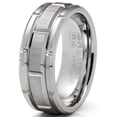 thumbnail image 2 of Metal Masters Mens Tungsten Carbide Brick Pattern Wedding Band Engagement Ring 8mm Comfort-Fit, 2 of 6