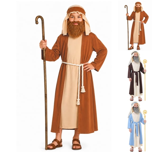 Shepherd Costume Kids Saint Robe Set Angel Costume Boy Costume Size 3-15 Years