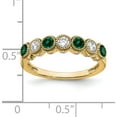 thumbnail image 5 of 14K Yellow Gold Lab Grown Diamond & Created Emerald Ring (Size 7) Made In India rm7505-cem-050-ylg, 5 of 5