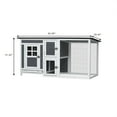 thumbnail image 3 of Pefilos 62" Rabbit Hutch for Indoor Poultry Cage Small Animal House with Running Cage, Outdoor Weatherproof Bunny Cage with Openable Roof, Gray, 3 of 9