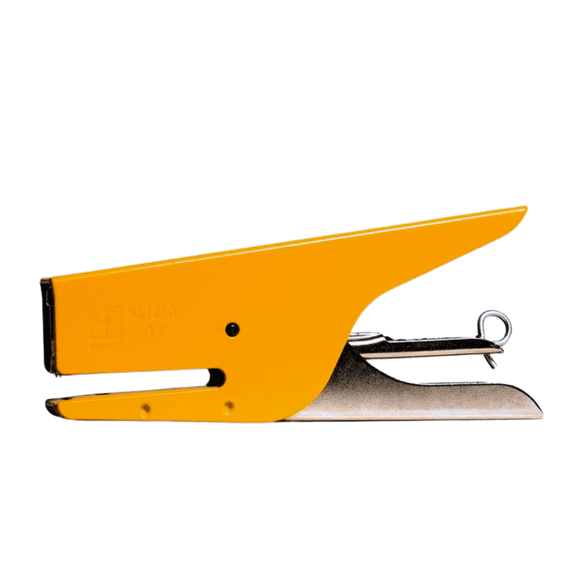 Ellepi Klizia 97 Stapler with Mini Staples [Silver Finish]: 1 stapler / 1 pack staples (Yellow) 1-pack