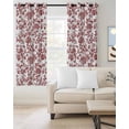 thumbnail image 2 of Red Boho Flower Blackout Curtains 63 Inches Long, Vintage Paisley Farmhouse Pattern Thermal Insulated Black Out Curtains, Darkening Window Curtain Drapes for Bedroom Living Room 52"x63" 2 Panels, 2 of 8