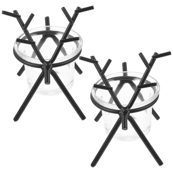 ColoMX Candelabro de hierro de estilo nórdico, candelabro Vintage de escritorio, 2 uds.
