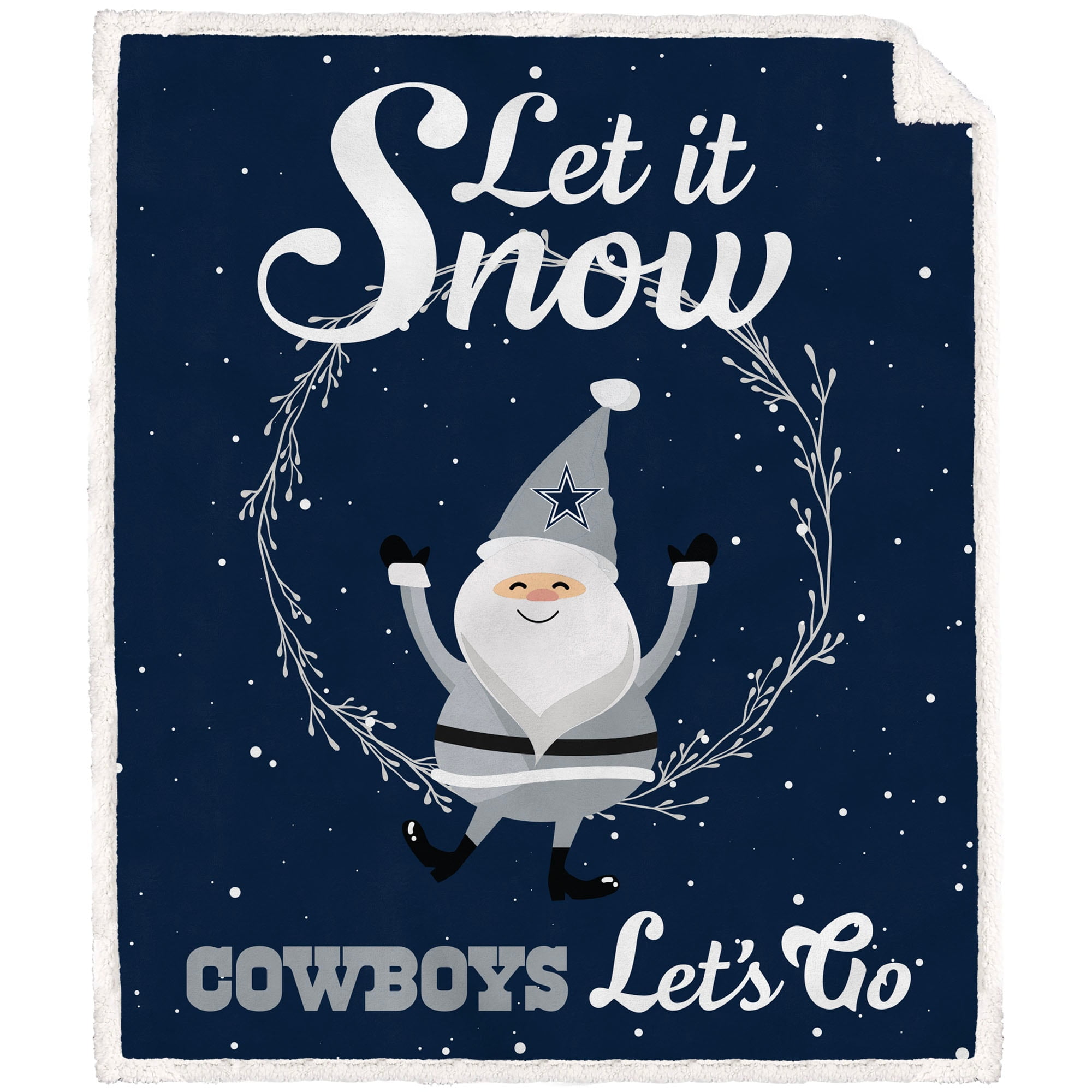 Dallas Cowboys 50'' x 60'' Let It Snow Sherpa Flannel Fleece Blanket