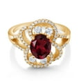 thumbnail image 2 of Gem Stone King 18K Yellow Gold Plated Silver Statement Ring Set with Oval Red Rhodolite Garnet (2.82 cttw) (Size 7), 2 of 3