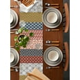 thumbnail image 2 of Vintage Boho Aztec Geometric Table Runner-36 Inch Long Southwestern Native Tribal Table Runners Linen Burlap Tablerunner for Kitchen Dining Room Holiday Party, 2 of 9
