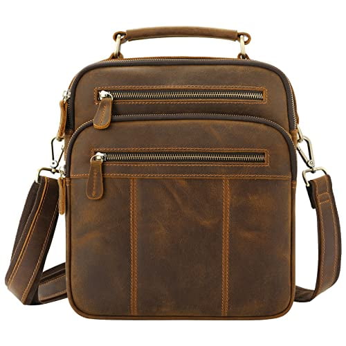 Jack&Chris Leather Man Purse Shoulder Bag,Small Mens Crossbody