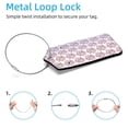 thumbnail image 2 of Square 2Pack PU Leather Floral Purple Romantic Cruise Luggage Tag with Privacy Cover and Stainless Steel Ring - Suitable for Travel Handbags Backpacks Luggage Tags, 2 of 6