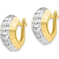 thumbnail image 2 of 10K w/ Rhodium Diamond-cut Hinged Earrings (15.5x10), 2 of 5