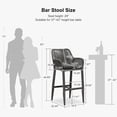 thumbnail image 2 of PURPLE LEAF Outdoor 29" Bar Stools Set of 2, Outdoor and Indoor, Garden, Patio Bar Height Chair with Cushion, Grey, 2 of 9