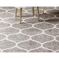 thumbnail image 5 of Unique Loom 3145454 4 x 4 ft. Rounded Trellis Frieze Round Rug, Light Gray, 5 of 5