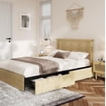 thumbnail image 6 of Studyset Full Bed Frame with Natural Rattan Headboard and 4 Storage Drawers,Bohemian-Style Cane Mattress Support,Strong Metal Base with Resilient Wooden,No Box Spring Needed,Noise Free, 6 of 6